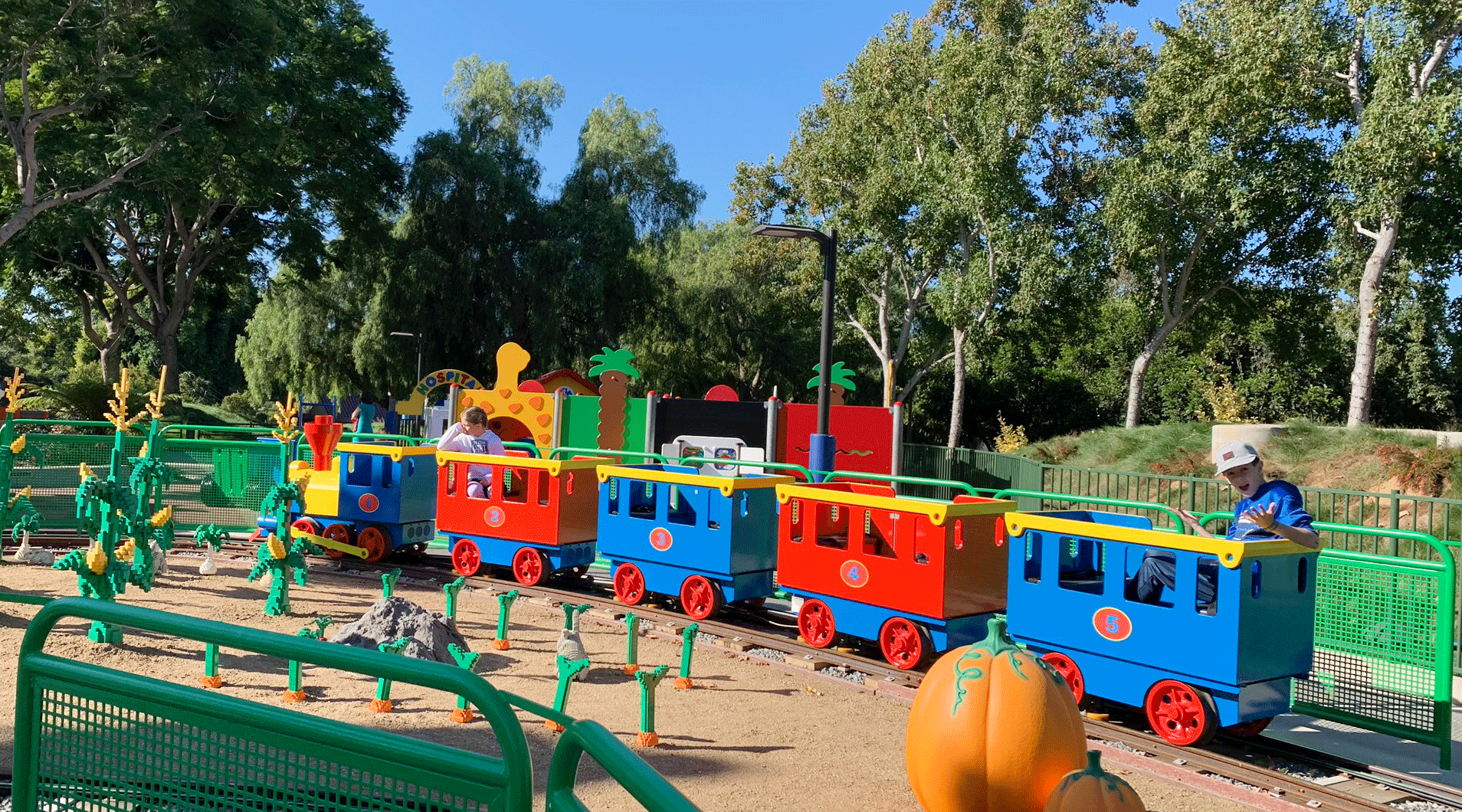 Train ride for small kids at legoland california. 